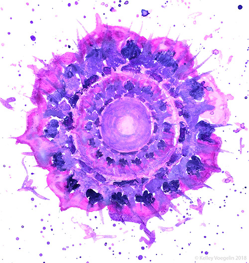 watercolor of seventh chakra