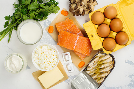 Foods that contain vitamin D include salmon, sardines, egg yolks and cod liver oil. foods that contain vitamin D include salmon, sardines, egg yolks and cod liver oil