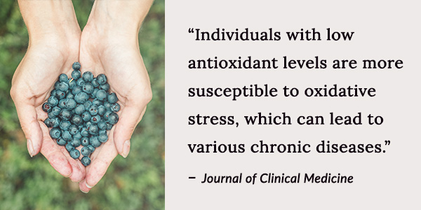 individuals with low antioxidant levels are more susceptible to oxidative stress