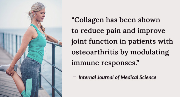 Collagen has been shown to reduce pain and improve joint function 