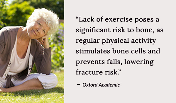 Lack of exercise poses a significant risk to bone