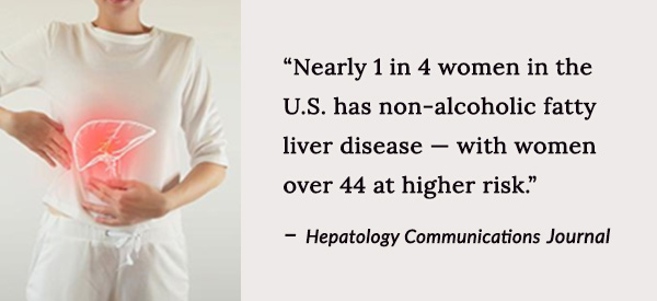 Nearly 1 in 4 women in the U.S. has non-alcoholic fatty liver disease — with women over 44 at higher risk