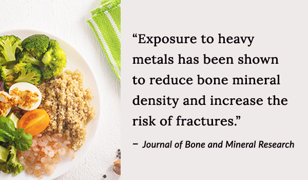 Exposure to heavy metals has been shown to negatively impact bone health