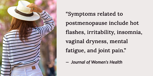postmenopausal symptoms can still be blamed on hormonal imbalance